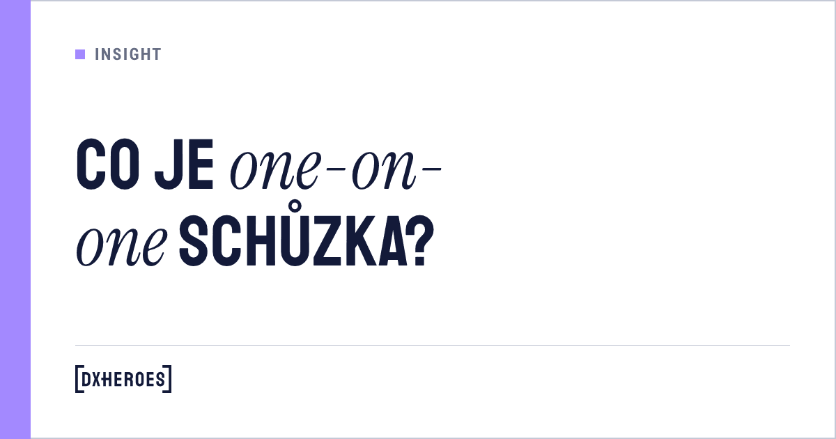 Co je one-on-one schůzka?