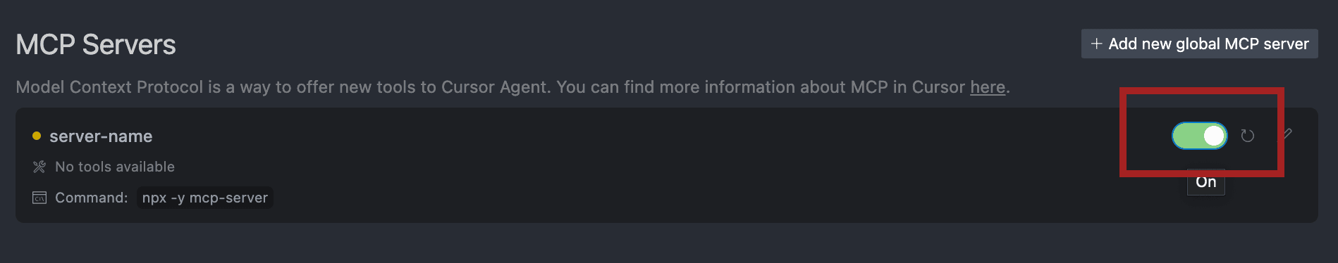 Cursor IDE MCP server selection