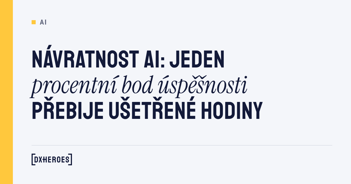 Návratnost AI: jeden procentní bod úspěšnosti přebije ušetřené hodiny